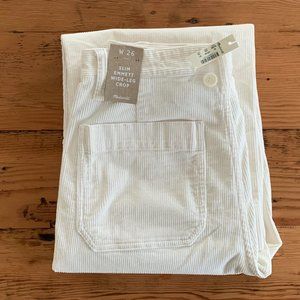 NWT Madewell Slim Emmett Wide Leg Crop Corduroys